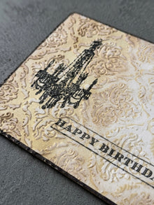 Grand Chandelier , Damask Birthday Card