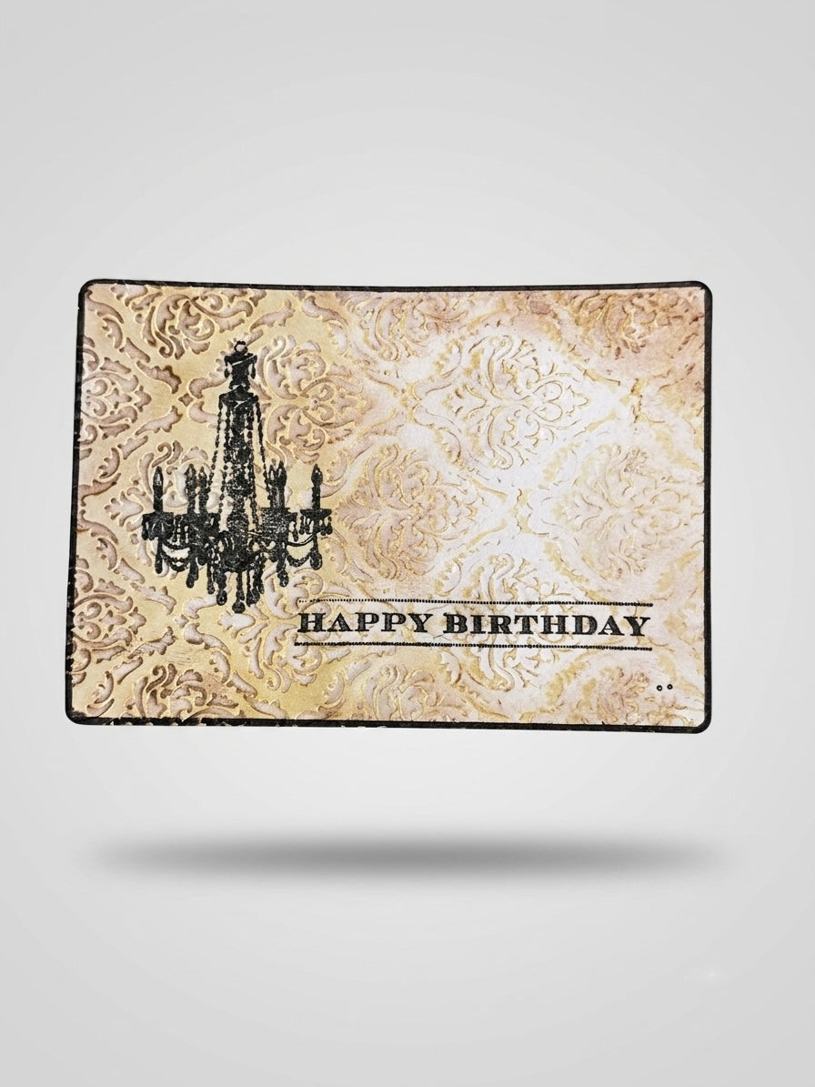 Grand Chandelier , Damask Birthday Card