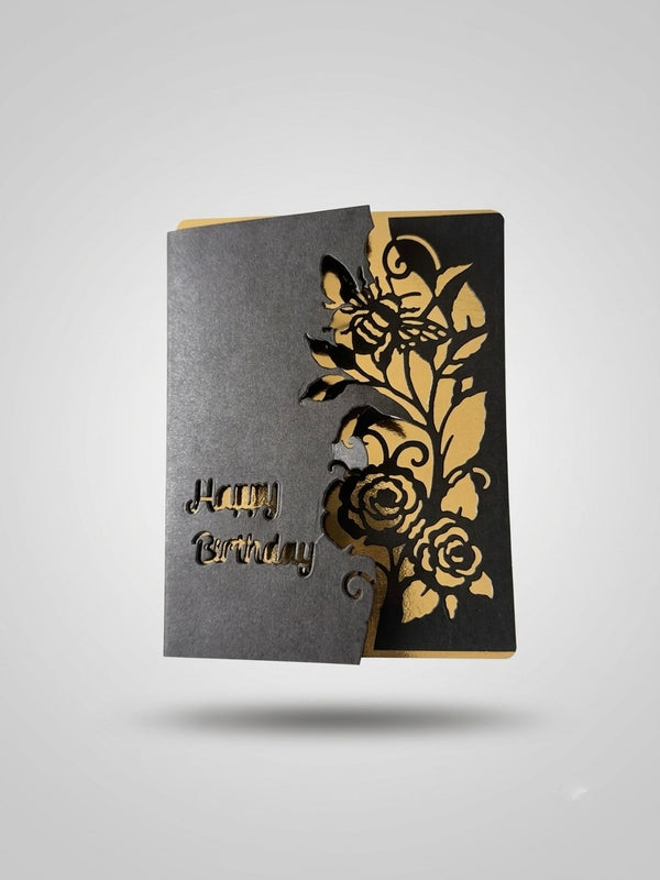 Flower and Bee Themed , Birthday card cover