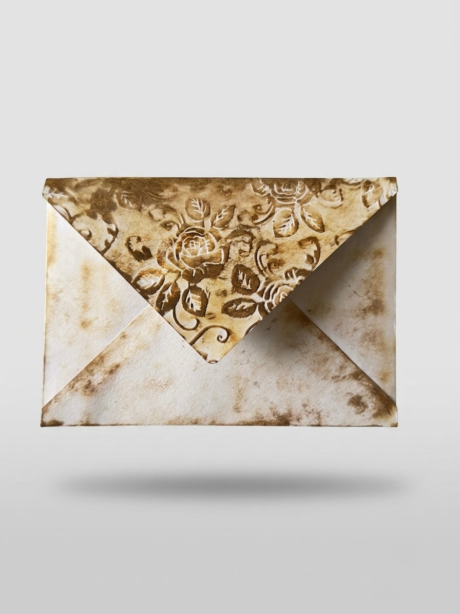Vintage Rose Embossed Envelope