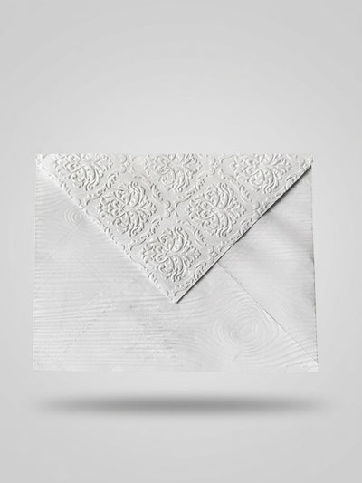 White Scrollwork Embossed Envelope - 3