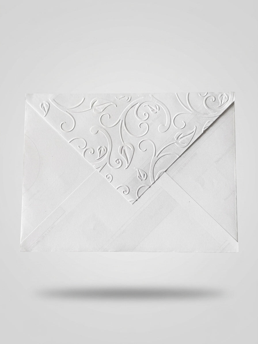 White Scrollwork Embossed Envelope