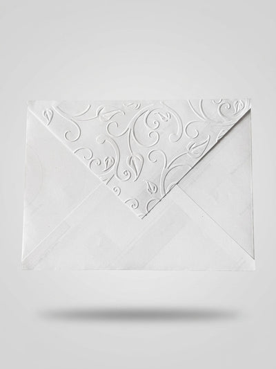 White Scrollwork Embossed Envelope