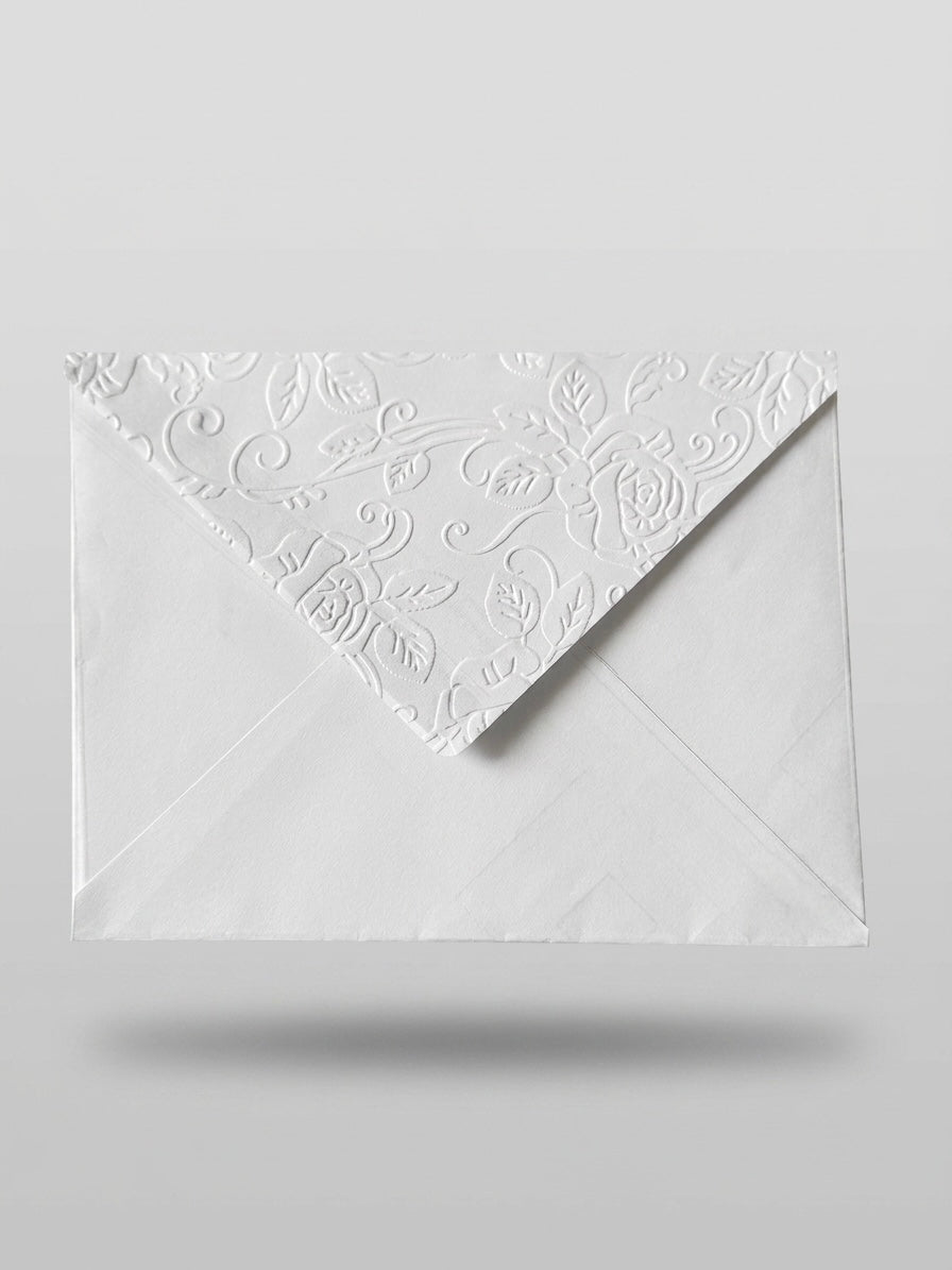 White Scrollwork Embossed Envelope - 4