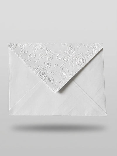 White Scrollwork Embossed Envelope - 4