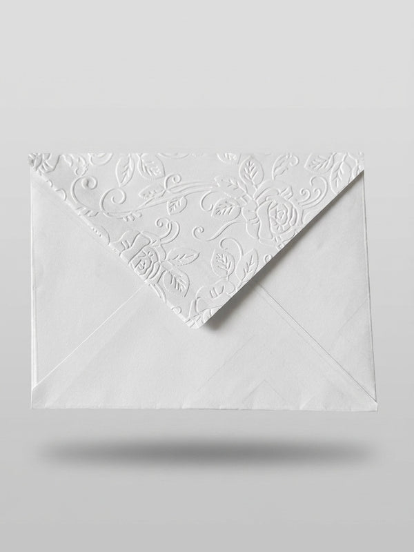 White Scrollwork Embossed Envelope - 4