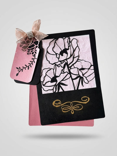 Black Poppy — Die-Cut Layered Card